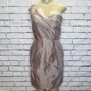Alvina Valenta Womens Mauve From JLM Couture Shimmer One Shoulder Dress Size 8